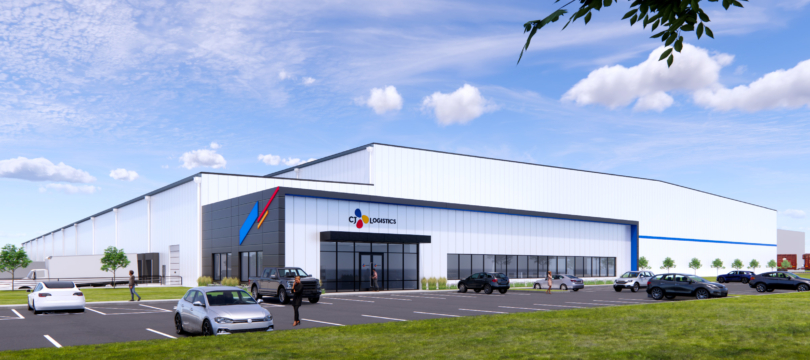image of CJ logisitics warehouse located in Kanas on a bright sunny day