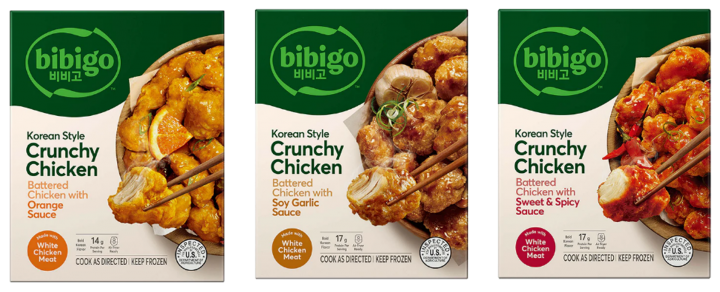 3 types of bibigo's Korean Style Crunchy Chicken