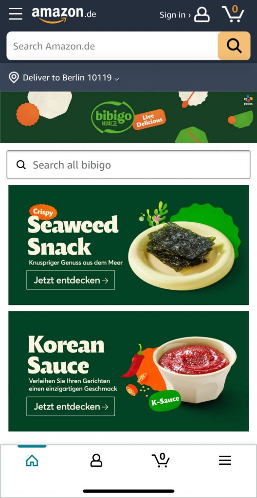 Promotional Images for CJ Foods’ bibigo Seaweed Snack and K-Sauce, Now Available on the bibigo Store on Amazon Germany