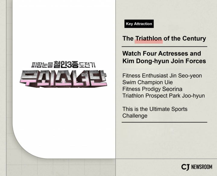 “Iron Girls” tv series poster on the left with a brief description on the right surrounded by a tan backdrop.