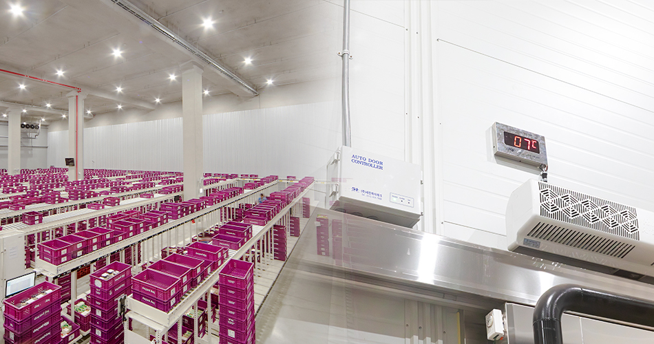 Interior view of temperature-controlled storage area at Busan Starbucks Center 