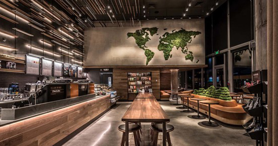 Interior of a Starbucks store in South Korea.