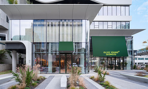 Exterior view of the Olive Young N Seongsu store.
