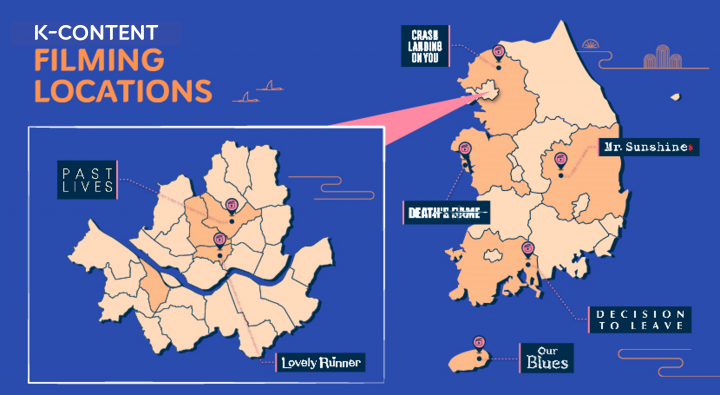 Infographic of K-content filming locations