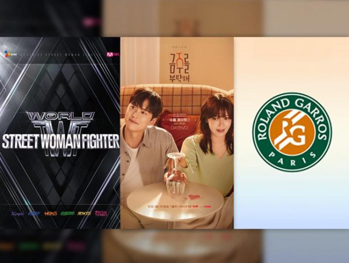 Promotional poster highlighting CJ ENM's May entertainment lineup.
