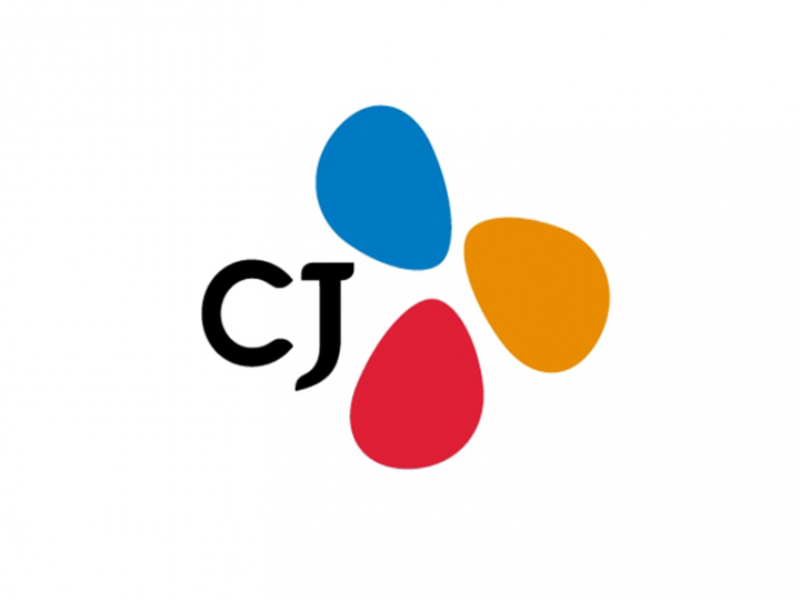 The CJ Group logo: “CJ” to the left of three illustrated blobs of blue, orange and red.