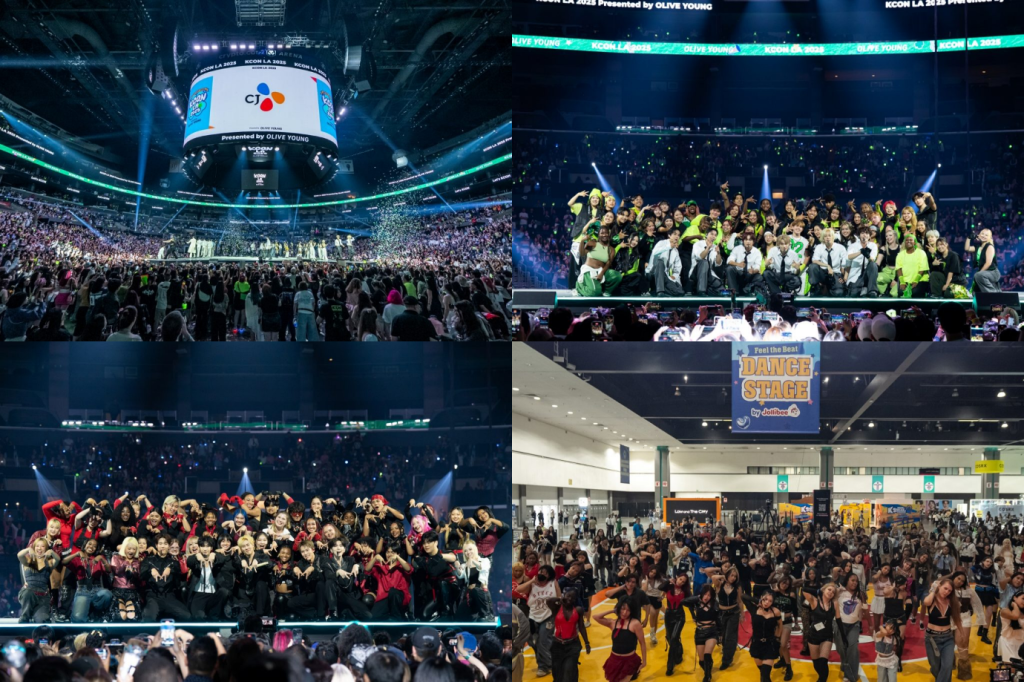 Collage of KCON LA 2025 DREAM STAGE and DANCE STAGE