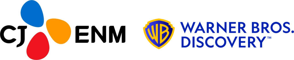 CJ ENM and Warner bros. discovery logo