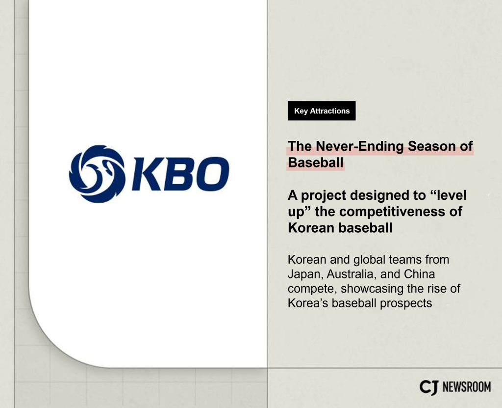 “KBO Fall League” promo poster showing blue KBO logo.
