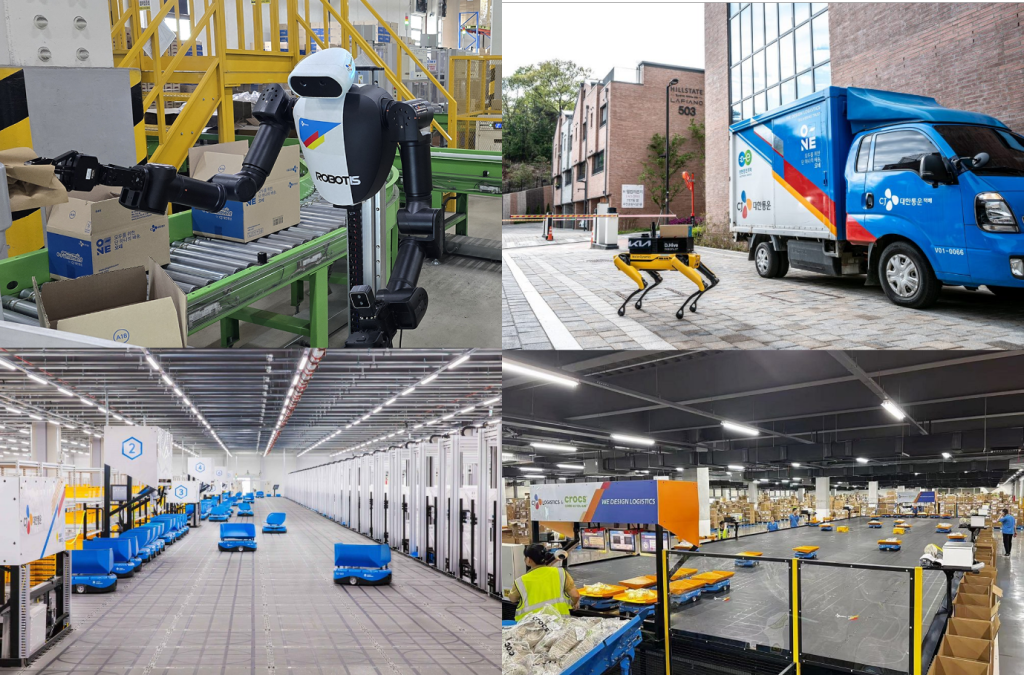 Image showcasing the use of AI and robotics in CJ Logistics’ supply chain solutions
