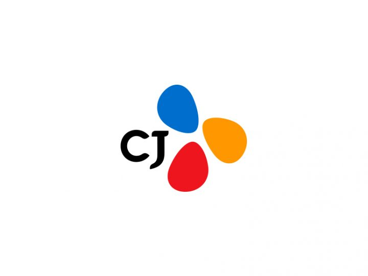The CJ Group logo: “CJ” to the left of three illustrated blobs of blue, orange and red.