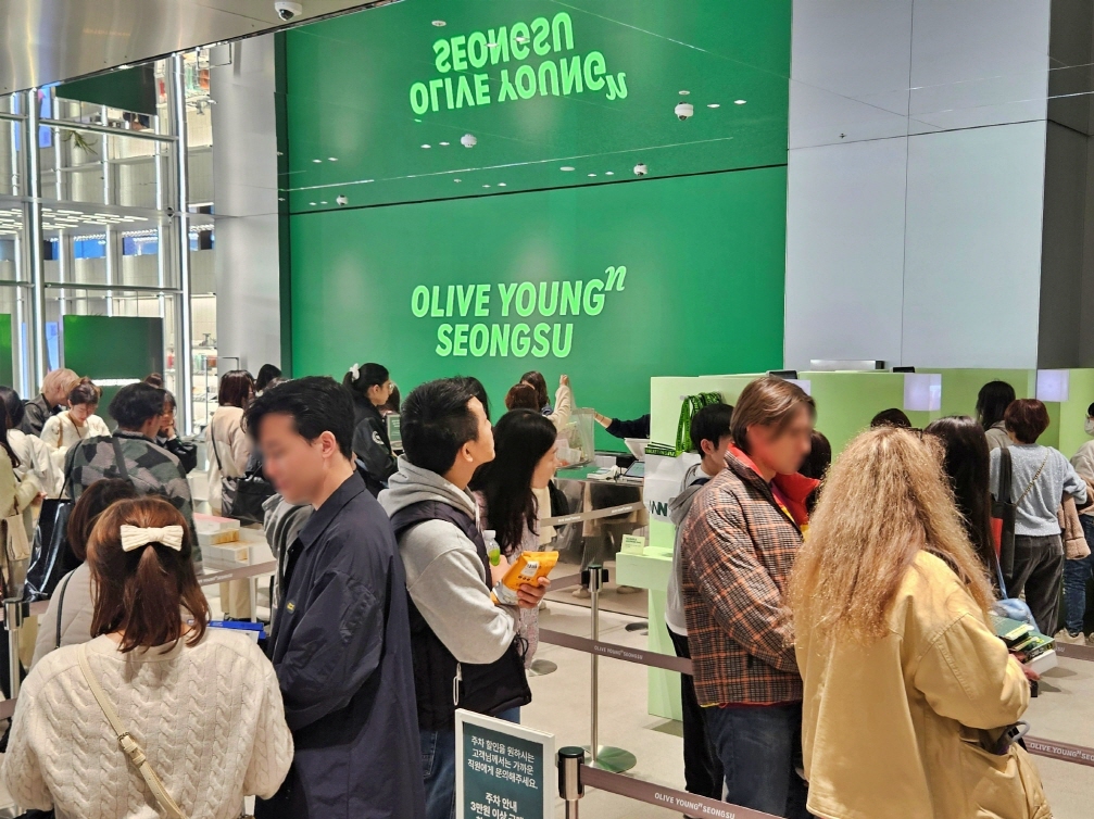 Checkout line at Olive Young N Seongsu