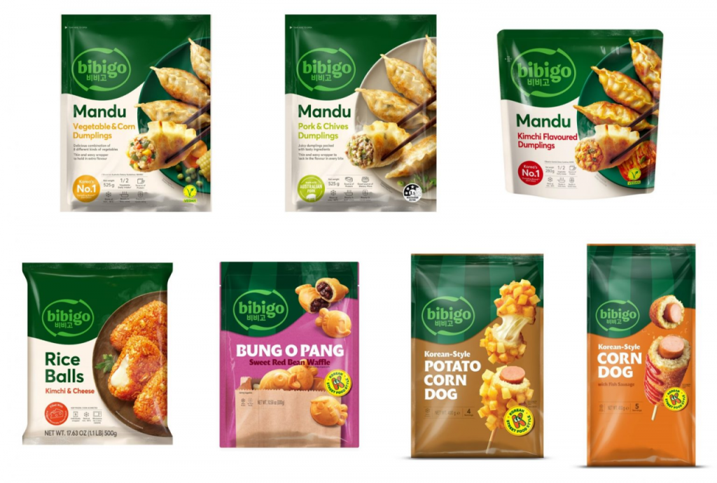 Bags of all three dumpling products as well as four other items. 