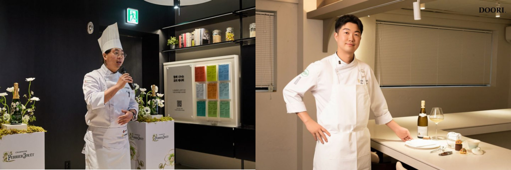 Chef Shin Yong-joon of “Joo052,” listed as a Michelin Selected restaurant in the Michelin Guide Seoul & Busan 2025 and Chef Bae Yo-hwan, who founded the modern Korean restaurant “DOORI”