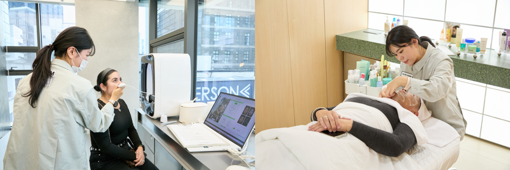 U.S. store managers experience skin care services at OLIVE YOUNG N Seongsu during HQ training.