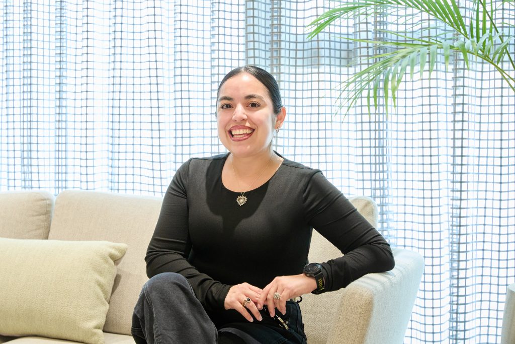 Teresa Nicolas, Pasadena store manager, sits for an interview at OLIVE YOUNG N Seongsu.