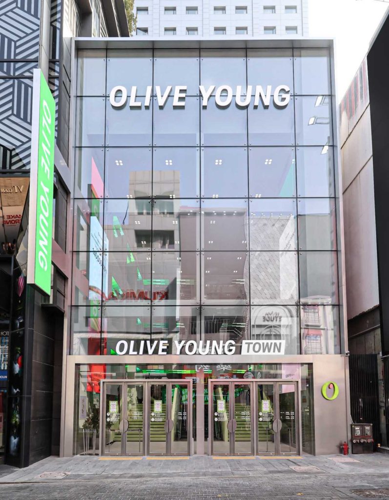 OLIVE YOUNG Central Myeongdong Town in the heart of Seoul.