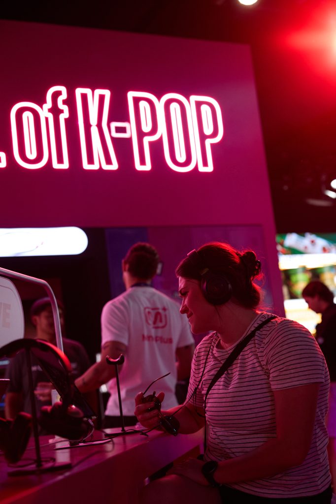 Visitors listen to K-pop at THE CJ CUP Byron Nelson.
