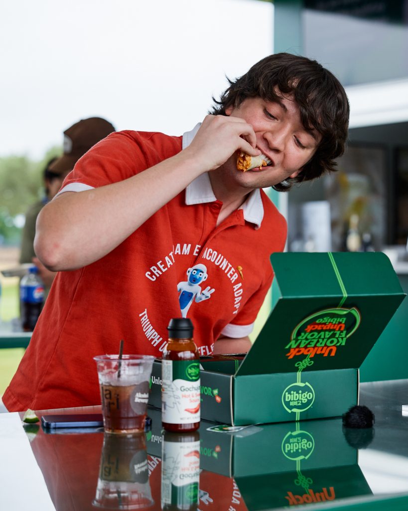 Spectator enjoying Korean-inspired food at THE CJ CUP Byron Nelson.