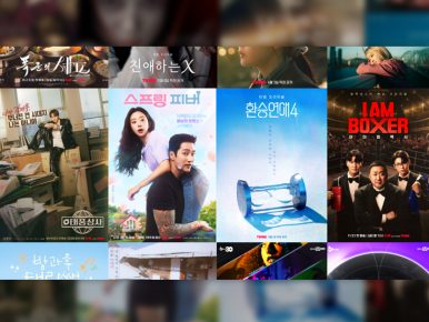 Collage of posters for CJ ENM titles nominated at the ContentAsia Awards 2026.