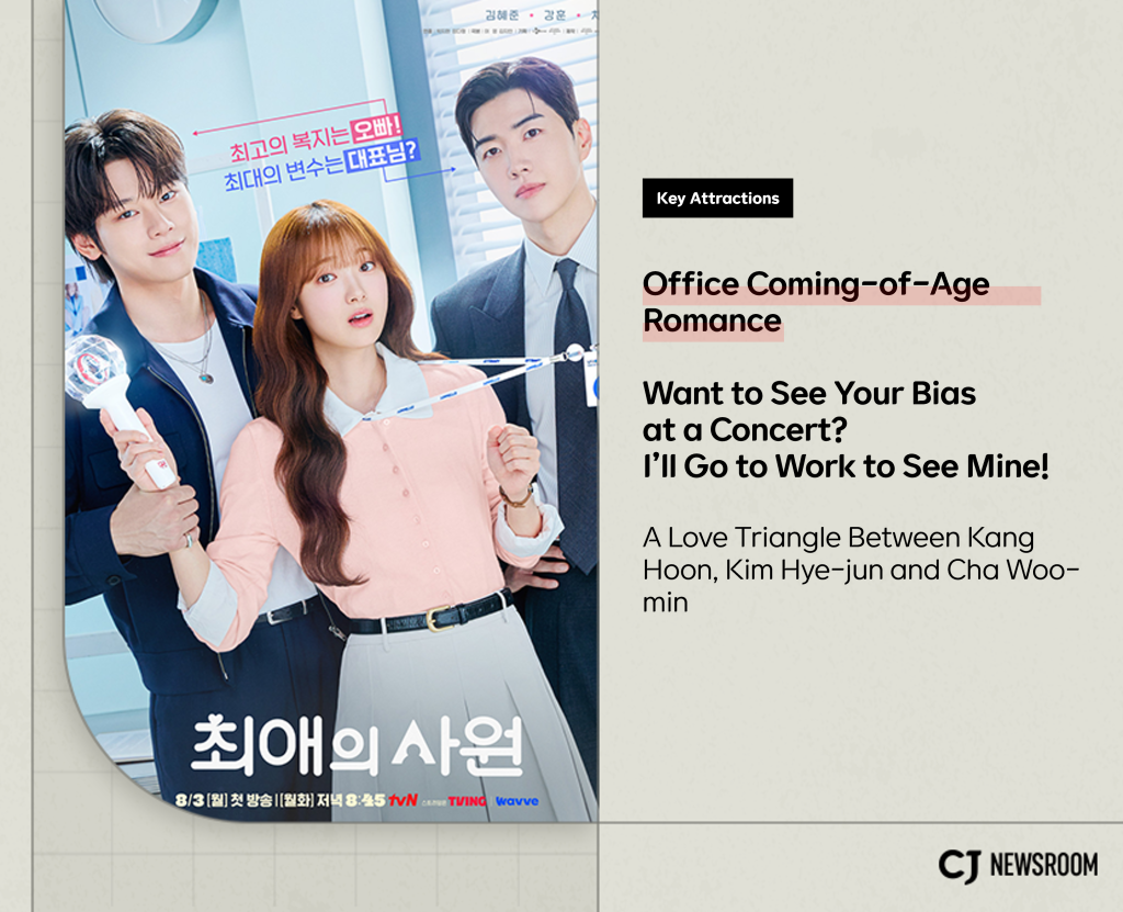 Kim Hye-jun, Kang Hoon and Cha Woo-min star in the office romance My Bias, My Boss.