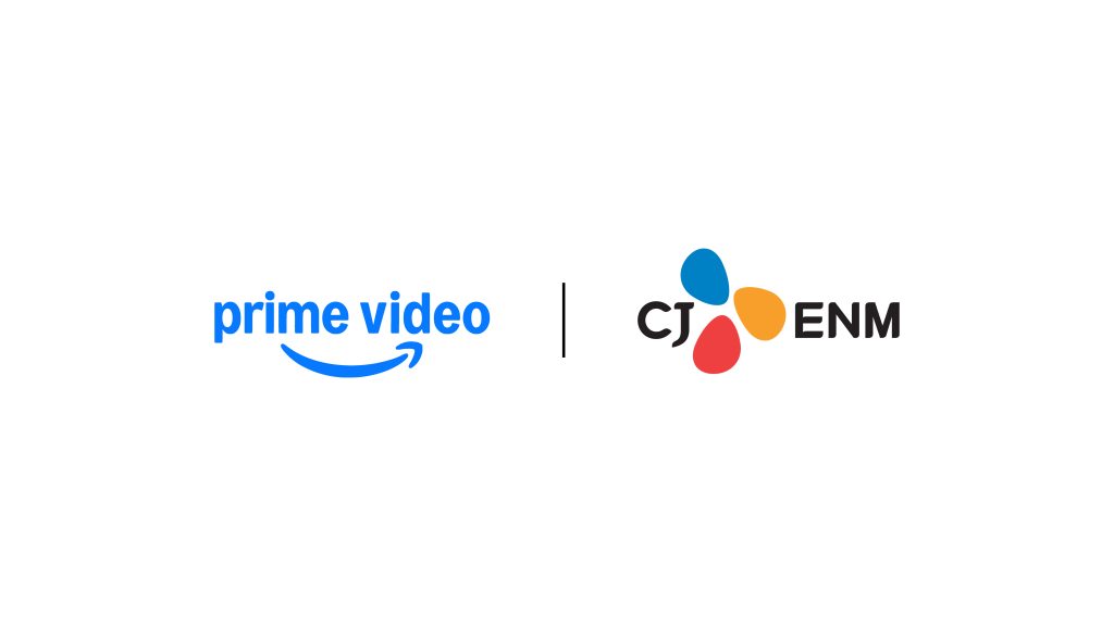 Prime Video and CJ ENM logos displayed side by side to mark their expanded strategic content partnership in India.