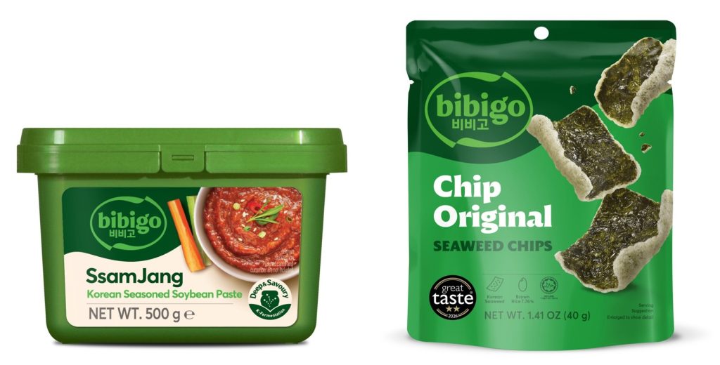 500g pack of bibigo Ssamjang Soybean Paste and 40g pack of bibigo Seaweed Chips, both recognized at the 2026 Great Taste Awards