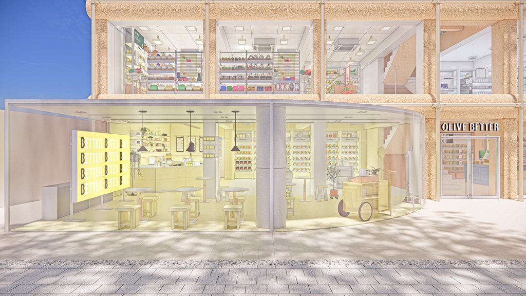 Rendering of ‘Better Bar’ on the first floor of OLIVE BETTER Seongsu
